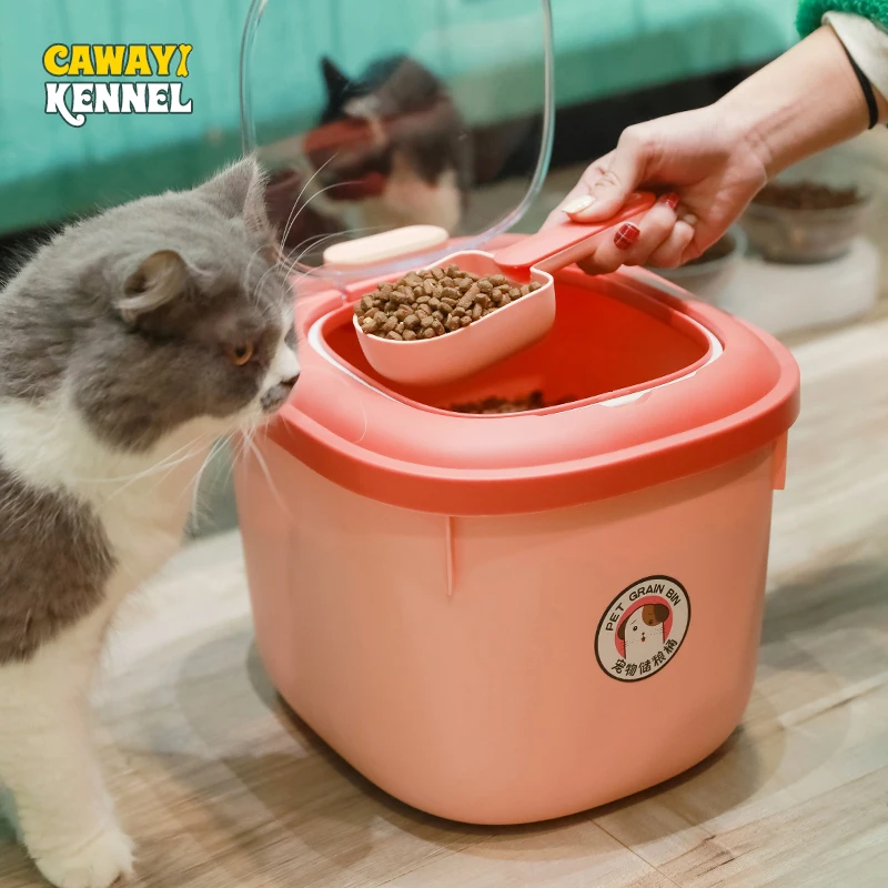 

CAWAYI KENNEL Cats Food Storage Bucket Dogs Food Sealed Bucket Moisture-proof Food Storage Bucket Pet Food Bucket Large Capacity