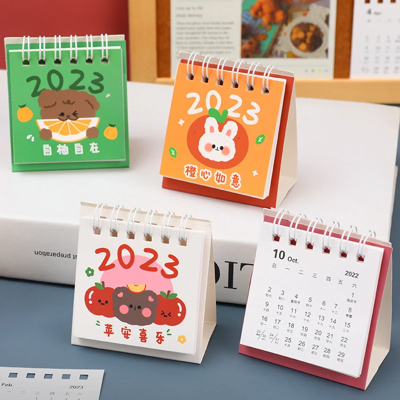 

Fruit Text Desk Calendar Desktop Ornament 2023 Mini Calendar Office Stationery School Supplies Standing Small Calendar