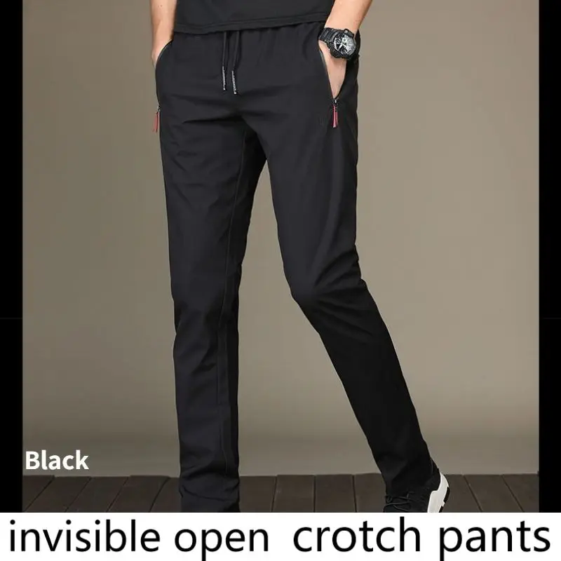 Convenient Zipper Pants Men Casual Double-headed Invisible Zipper Open Big Opening Outdoor Free Fun Dating Wild Pants Gay Men