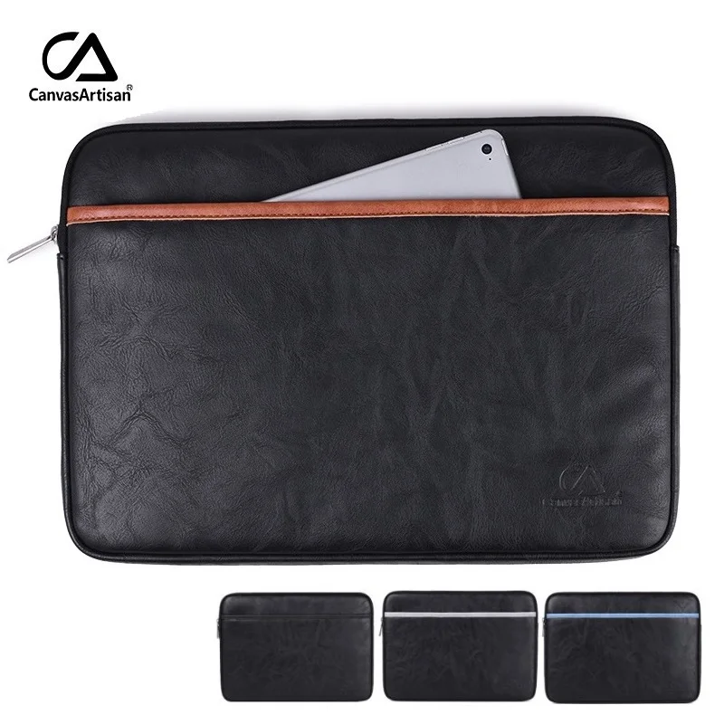 

Brand PU Leather Laptop Bag 12,13,14,15,15.6 Inch,Waterproof Sleeve Case For Macbook Air Pro M1 Computer Notebook PC,Dropship