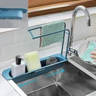 Телескопическая полка для раковины, органайзер для кухонных раковин, держатель для губки, сушилка для раковины, корзина для хранения, кухонные приспособления, аксессуары