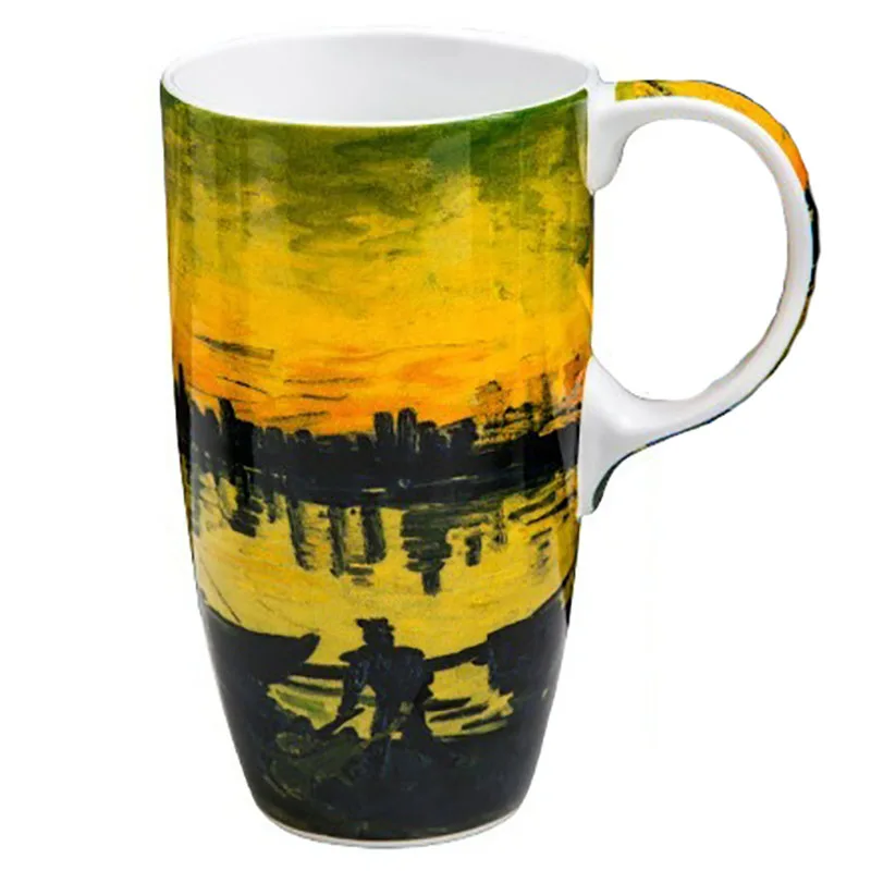 

Van Gogh Oil Painting Porcelain Coffee Mug Bone China Coffe Cups Drinkware Milk Mugs Ceramic Tea Cup Cup with Handle Water Cup
