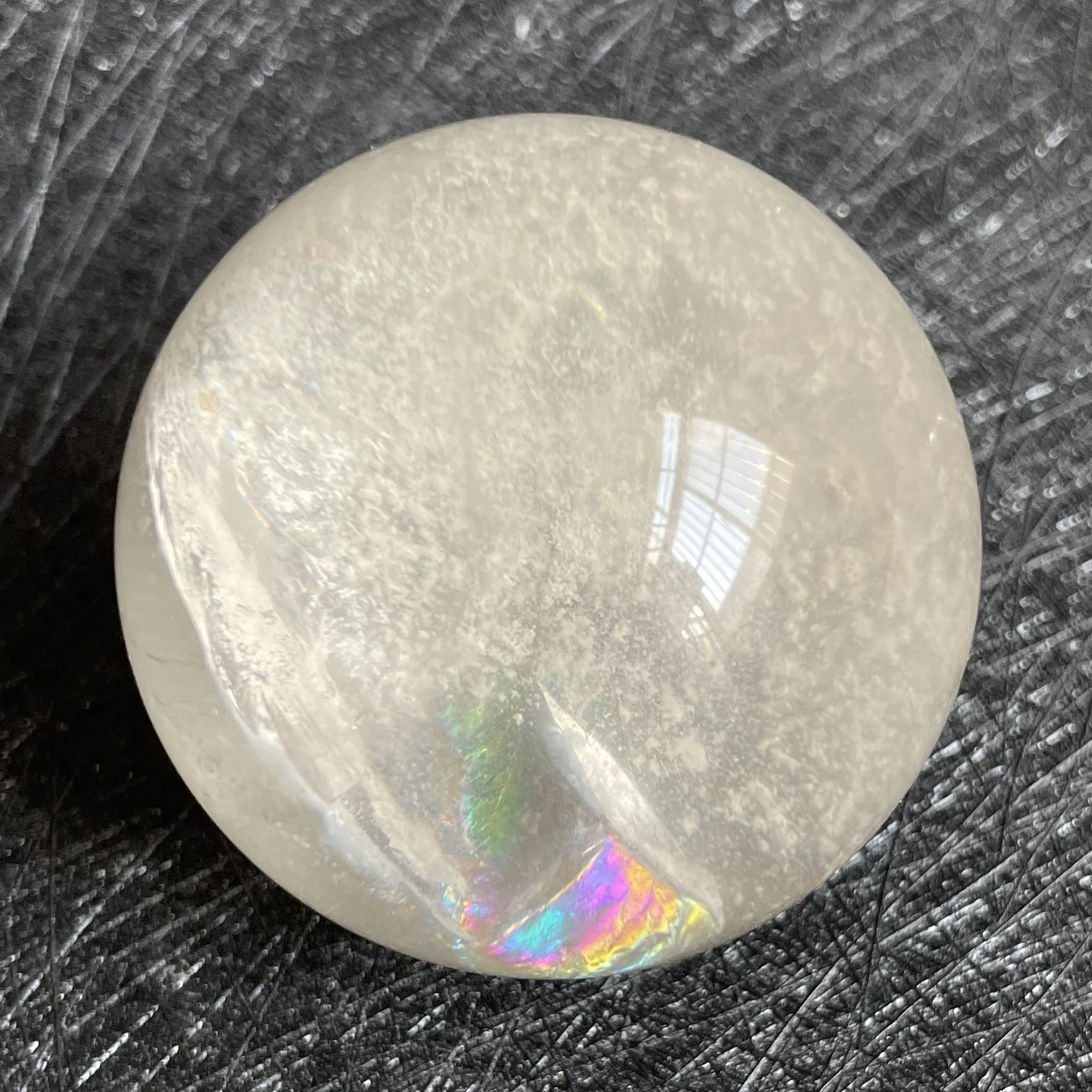 97 г натуральный камень прозрачный кварцевый хрустальный шар радужная зеленая