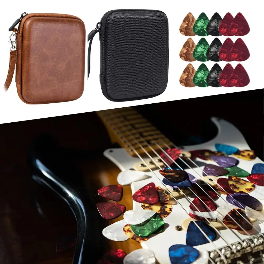 

Guitar Pick Holder Case Box with Pick Slot Large Capacity Capo Tuner Strings Pouch Bag Storage Accessories Guitar Guitar V1F5