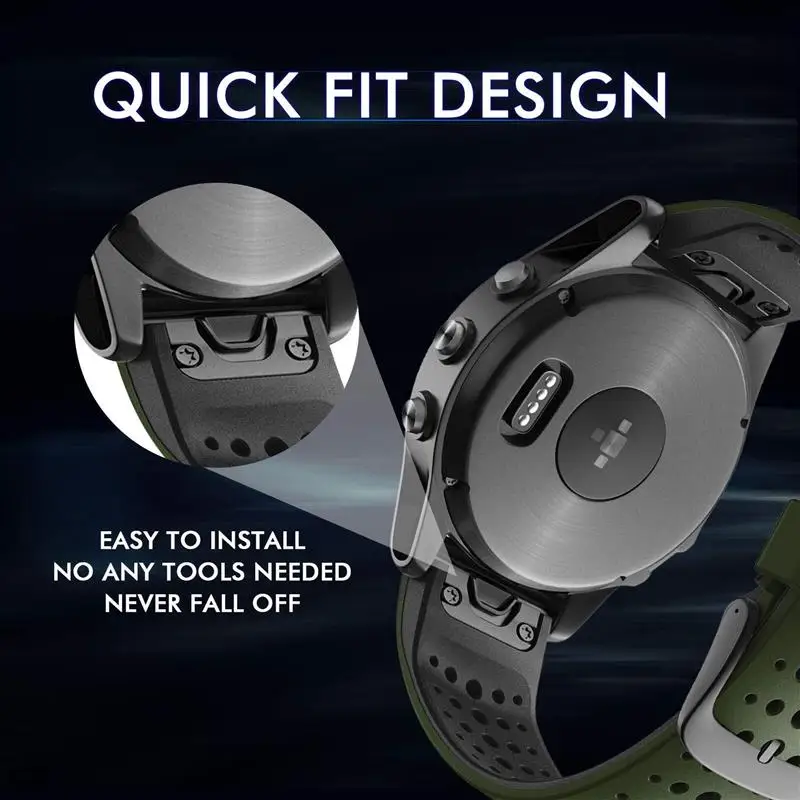 Силиконовые ремешки HAODEE 22 мм для Fenix 8/Fenix 7/Fenix 6/Fenix 5/Fenix 5 Plus/Fenix 6 Pro