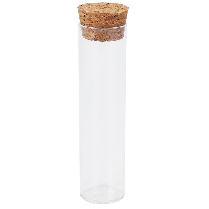 

50Pcs/Pack 25X95mm Flat Bottom Tea Plastic Test Tube Drosophila Vials Culture Tube With Cork Stoppers