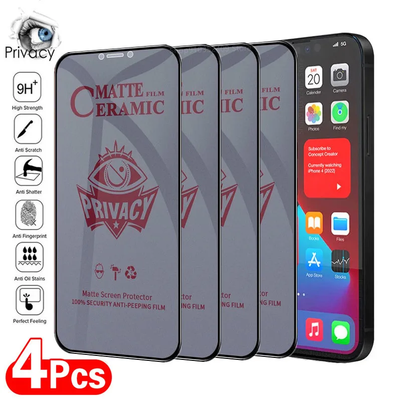 Фото 1-4 шт. матовые керамические защитные пленки для IPhone 12 13 11 Pro Max Mini антишпионская
