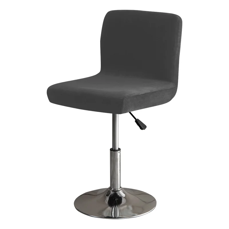 Velvet Solid Color Bar Stool Chair Cover Low Back Spandex Seat Case Rotating Lift Dining Protector 2022 |