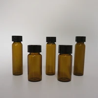 20pcspack 3ml 5ml 10ml 15ml 30ml 40ml 50ml brown glass seal bottle reagent sample vials with plastic lid screw cap