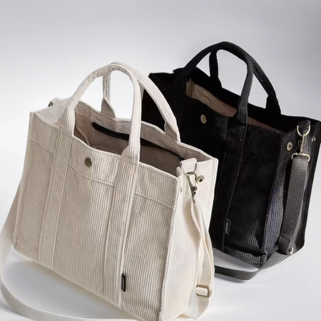 Минималистичная Вельветовая сумка с верхней ручкой-Вельветовая Сумка-тоут в