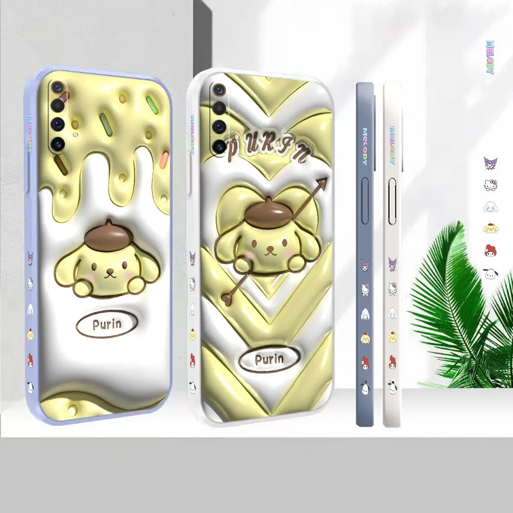 

Liquid Case For OPPO Reno 7Z 6 5F 5Z 4 4Z 2Z Ace 2 Find X6 X5 X3 X2 Realme X50 X7 Pro Lite Funny Cute Pom Pom Purin Cover Fundas