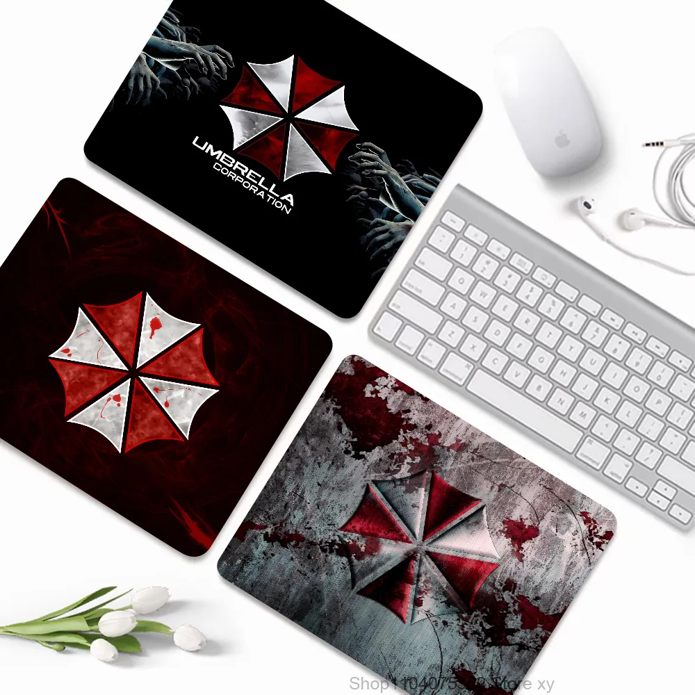 Umbrella Corporation Resident Evil Game Mousepad Small LockEdge Mouse Pad For Gamers Computer Desk Rectangular Anti-slip