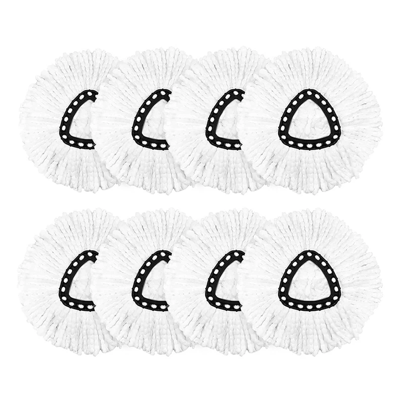 

8 Pack Mop Replacement Heads Easy To Clean And Durable Microfiber Spin Mop Refills, Mops Head For Floor Cleaning