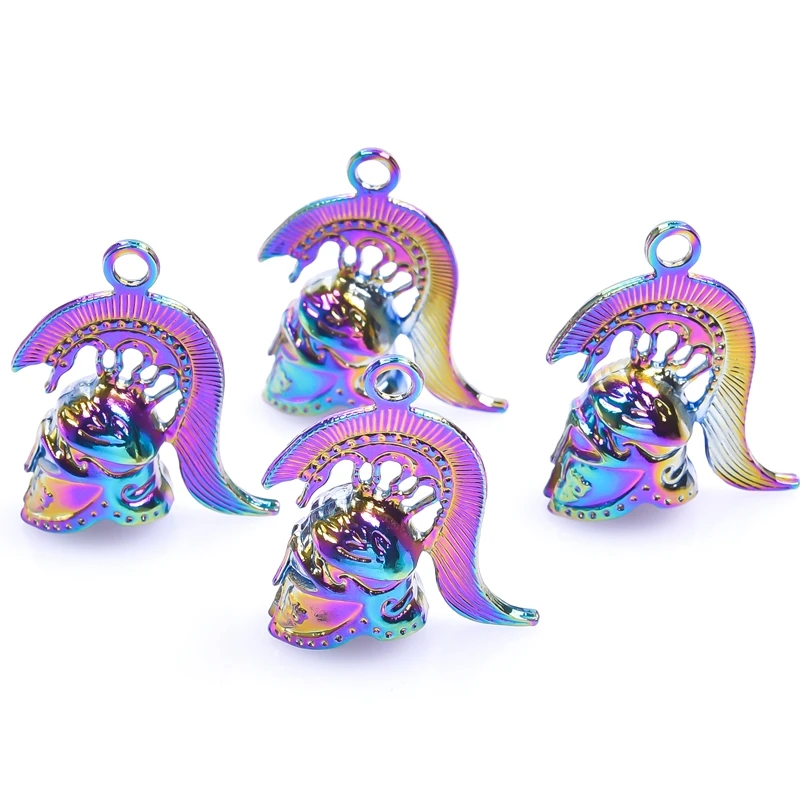 

3 шт./лот модные подвески в виде римского шлема радужного цвета, подвеска из сплава для ожерелья, серег, браслета, изготовление ювелирных изд...