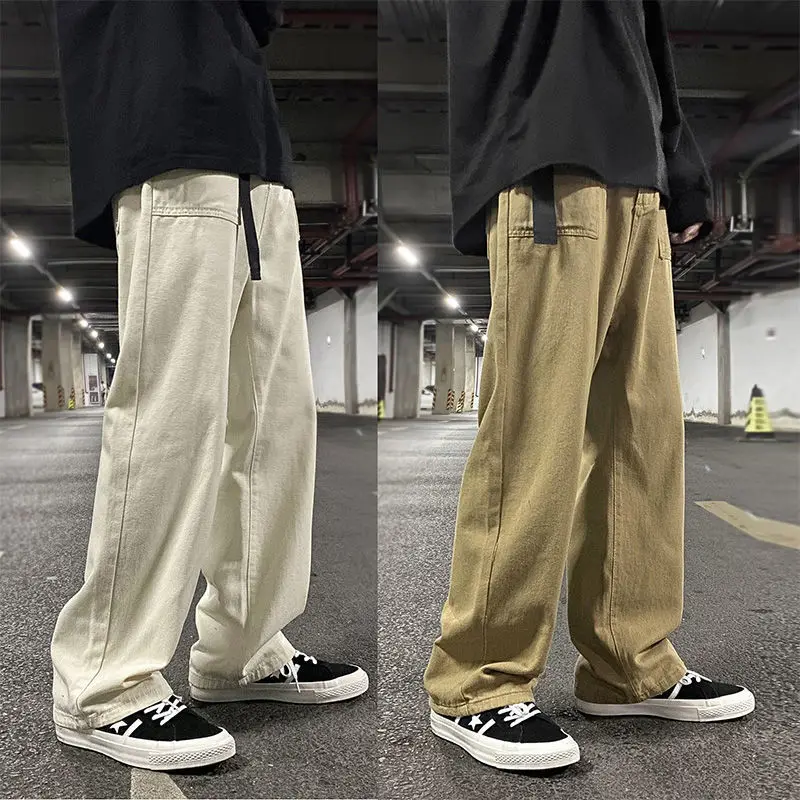 

Straight Men's Men's Pants Leg Pants Cargo Wide Vintage Loose Pants Casual Men Pants Fashion Men's