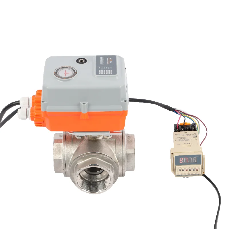 

304/316 привод из нержавеющей стали 3 ''ПВХ моторизованный 24 В 3-сторонний водяной Электрический шаровой клапан