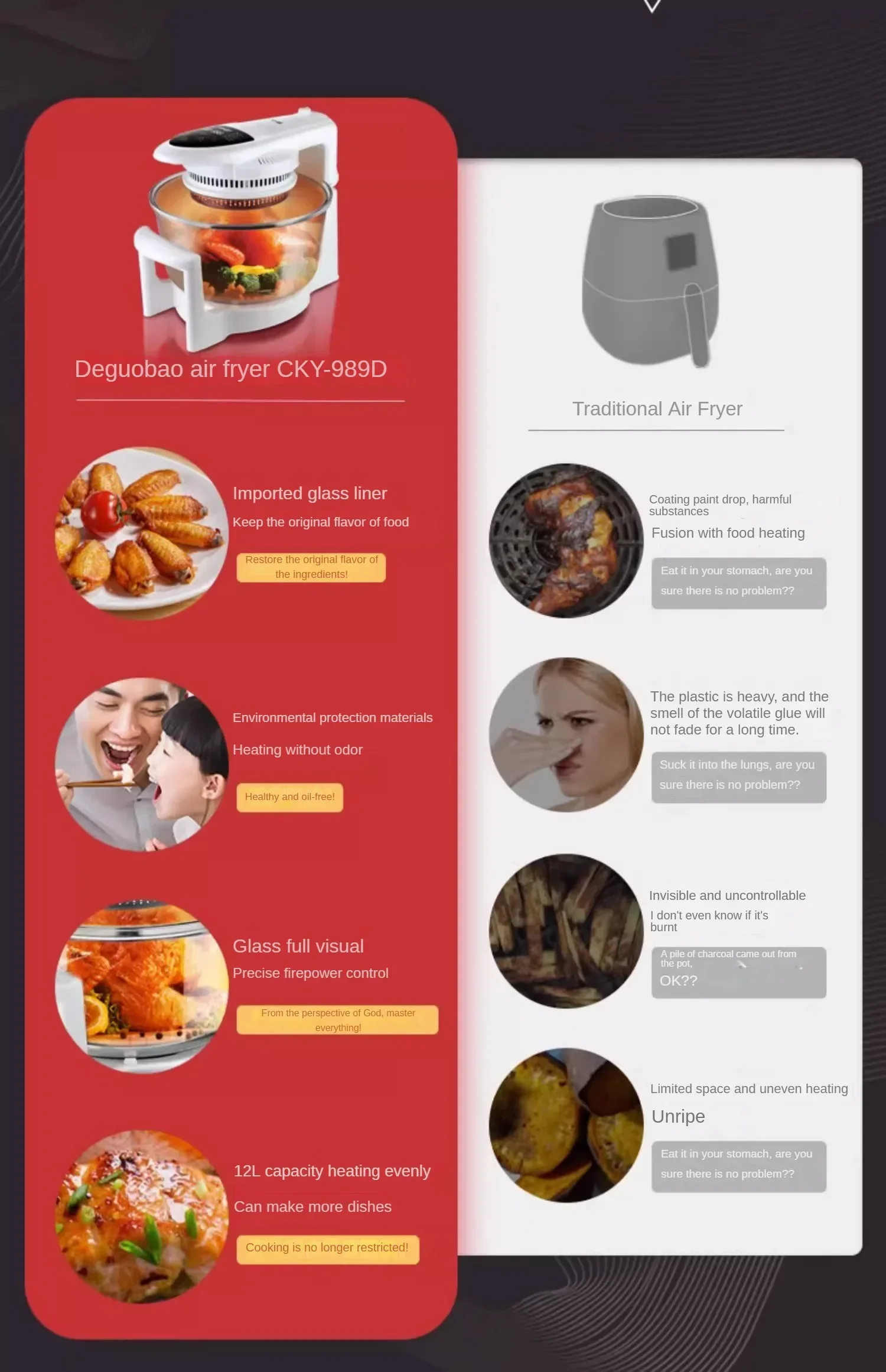 Визуализация аэрофритюрницы низкожирная бездымная электрическая фритюрница