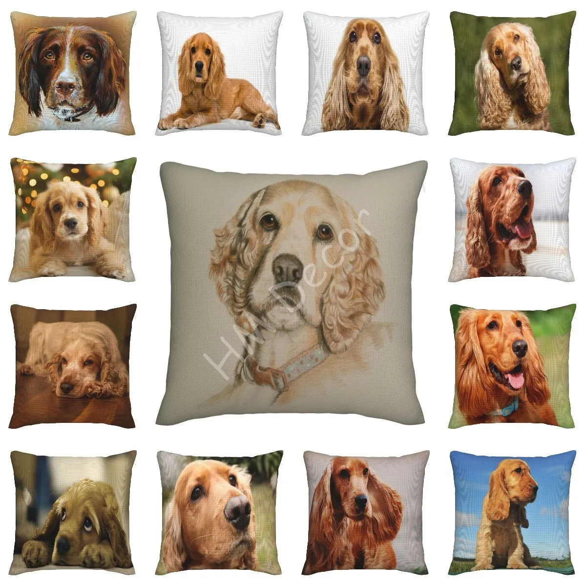 

Cocker Spaniel Dog Portrait Pillowcase Cute Pillow Case for Home Car Camping Cushion Cover Pillow Cover Decorative Pillows