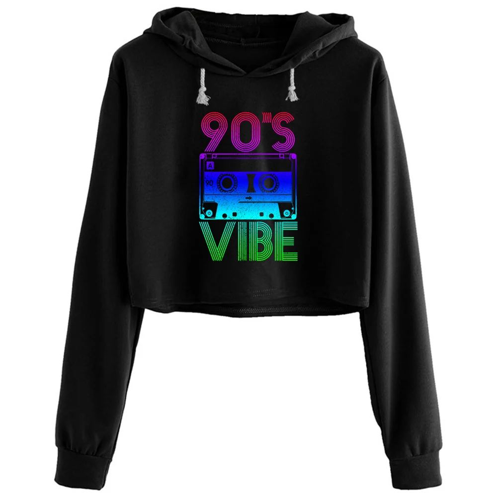 

90s Vibe Retro Cassette 1990s Hoodies Women Anime Emo Aesthetic Kpop Pullover For Girls