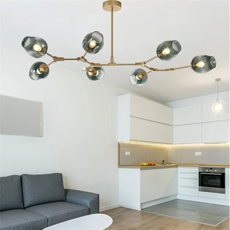 

Подвесная светодиодная художественная люстра, светильник в скандинавском стиле для декора комнаты, гостиной, простой современной атмосферы, молекулярная волшебная лампа для ресторана