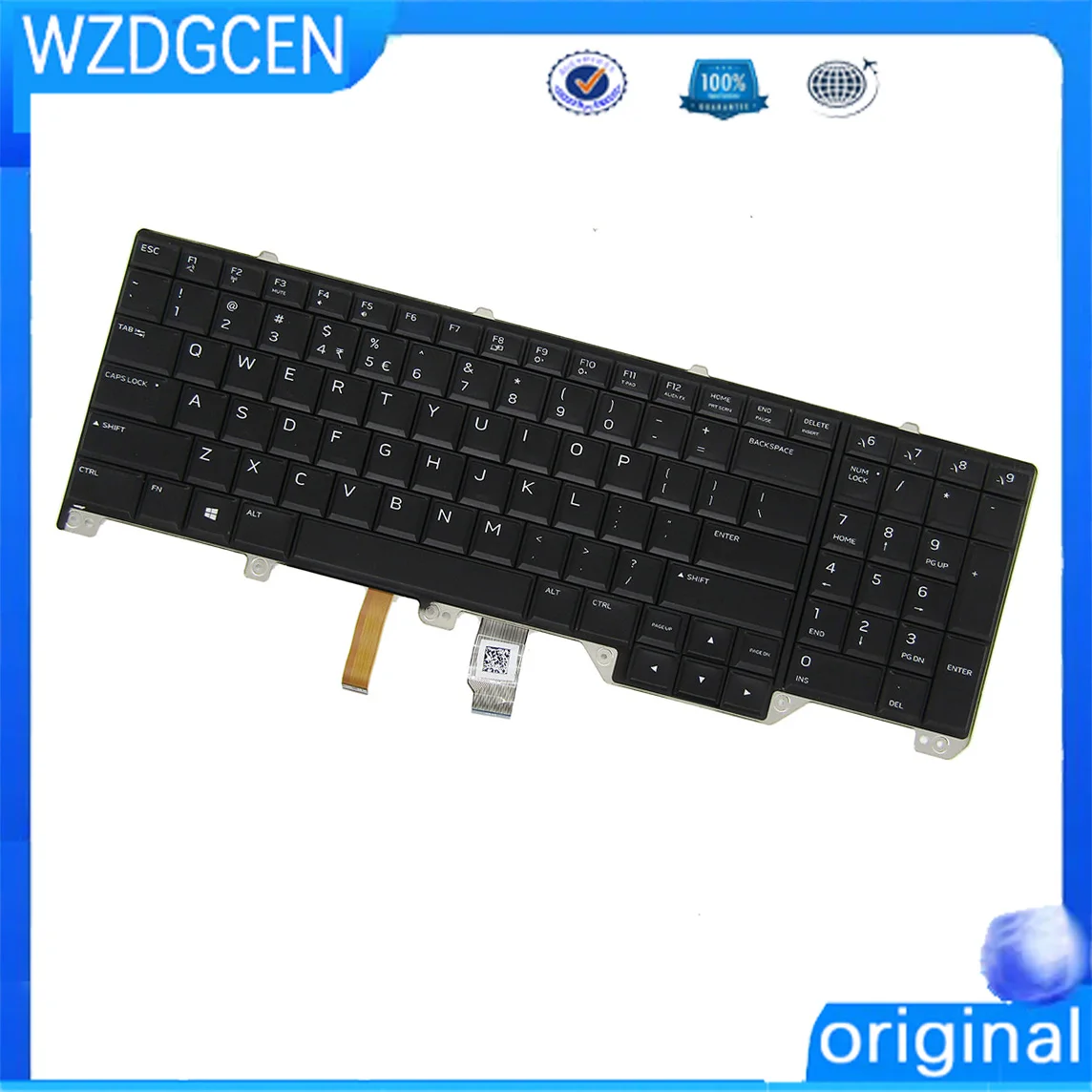 Новая Оригинальная клавиатура с подсветкой JP для ноутбука DELL Alienware M17x R1 R2 R3 R4 Black