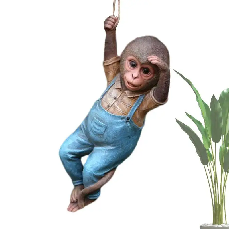 

Искусственная полимерная подвеска в виде животного, искусственная Статуя обезьяны для сада, подвеска для двора и лужайки
