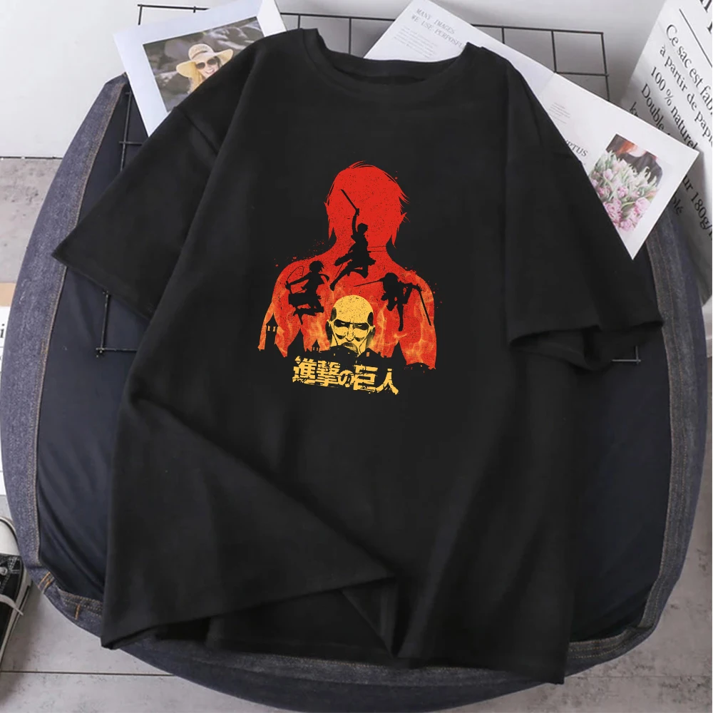 

Attack On Titan Graphic Male T Shirts Y2K Japan Anime Tee Cotton Short Sleeve Top Tees Summer Oversize Men Women Unisex T-Shirts