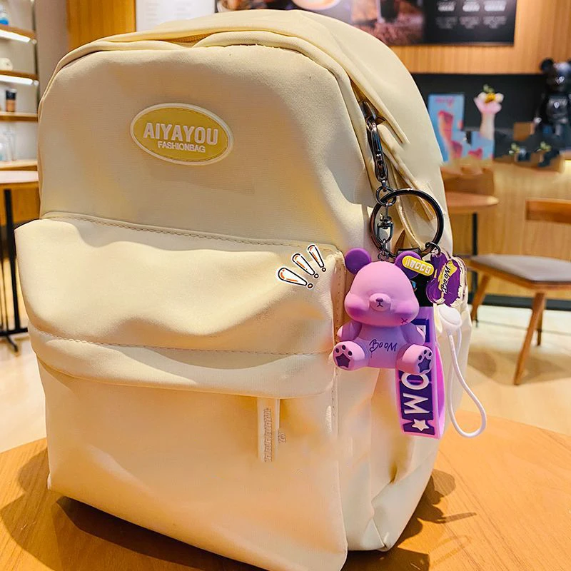 Брелок для ключей женщин милая кукла-Мишка с забавным мультяшным изображением