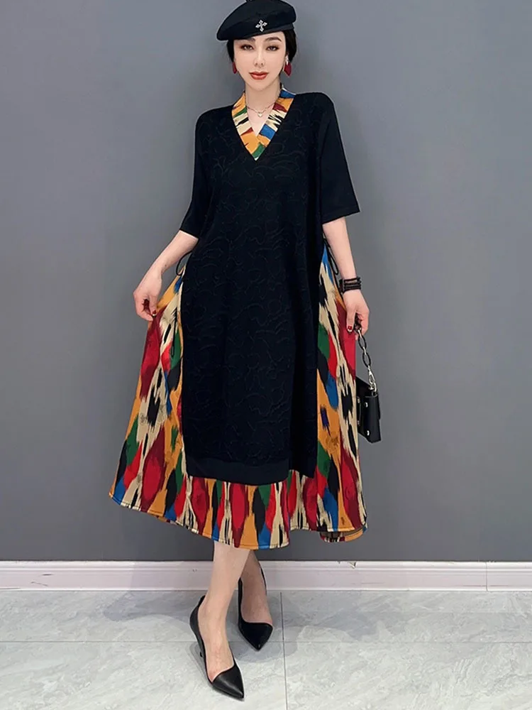 

SHENGPALAE, винтажное элегантное платье для женщин, корейское шикарное кружевное платье с v-образным вырезом на талии, Vestido Robe, весна 2023, новая оде...
