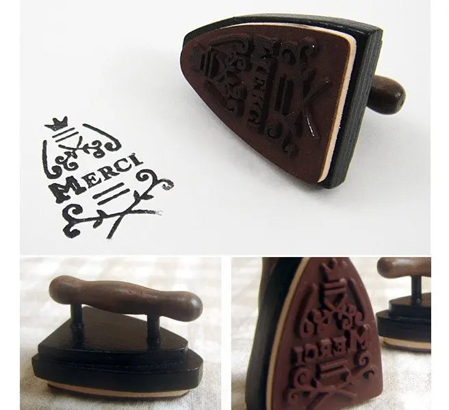 

1 Pcs New Vintage Iron Sewing machine shape Happy Birthday stamp DIY gift wooden Stamp for Decoration
