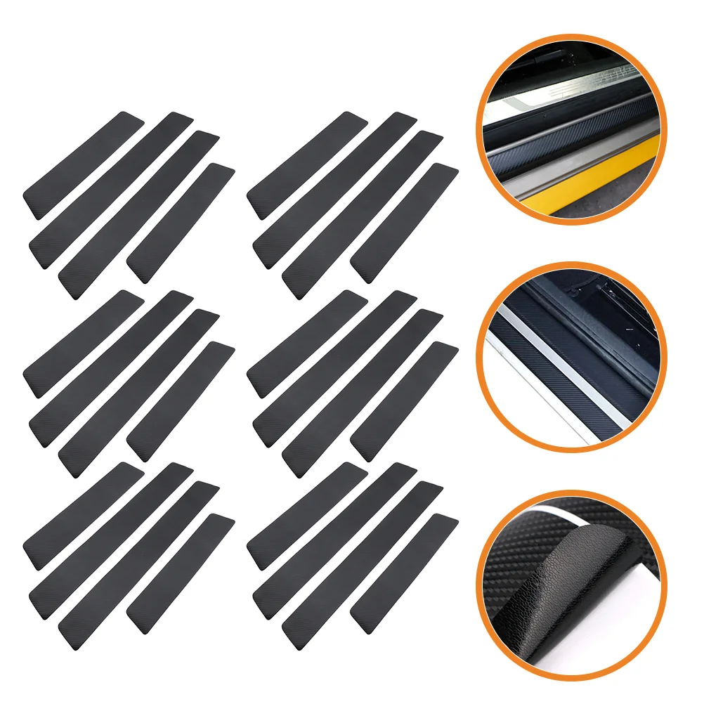

24Pcs Automotive Door Entry Guard Car Bumper Protector Carbon Car Door Sill Stickers Door Sill Protector