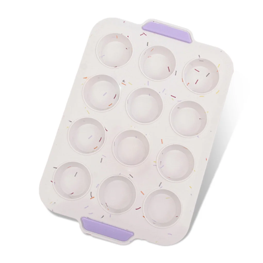 

Силиконовая форма для торта, кухонная круглая форма для выпечки с 12 отверстиями, антипригарная посуда для шоколада, блинов, кофейного цвета