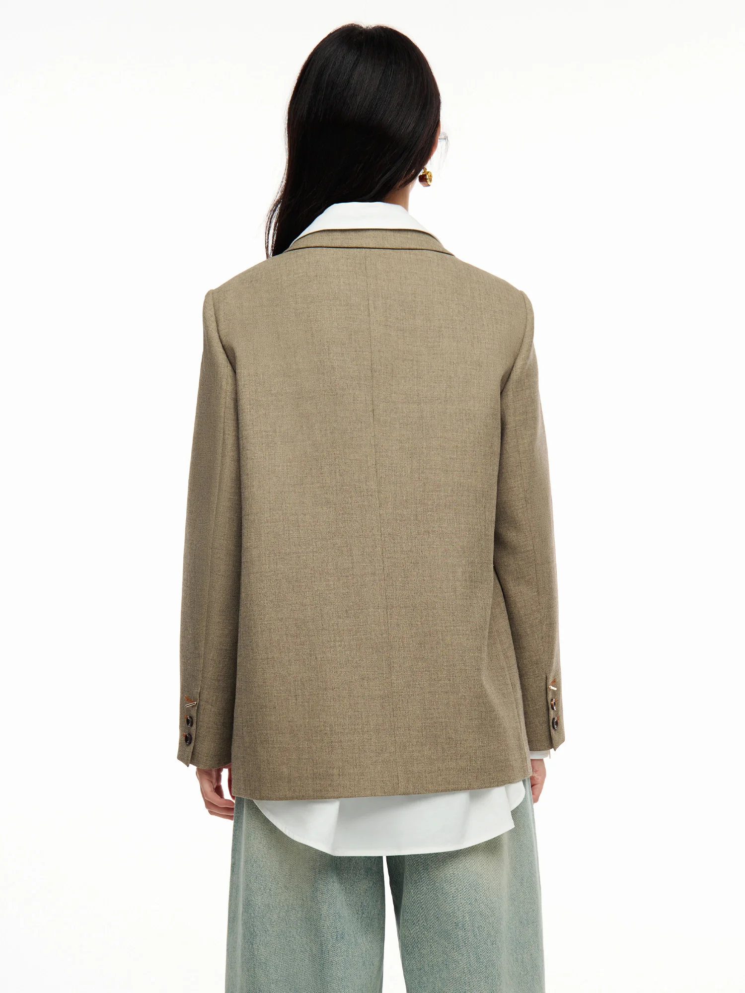 Женский однотонный костюм в стиле ретро DUSHU