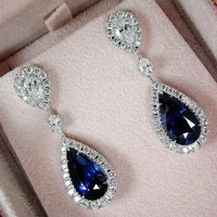 blue zircon earrings cross border e commerce european and american fashion female earrings