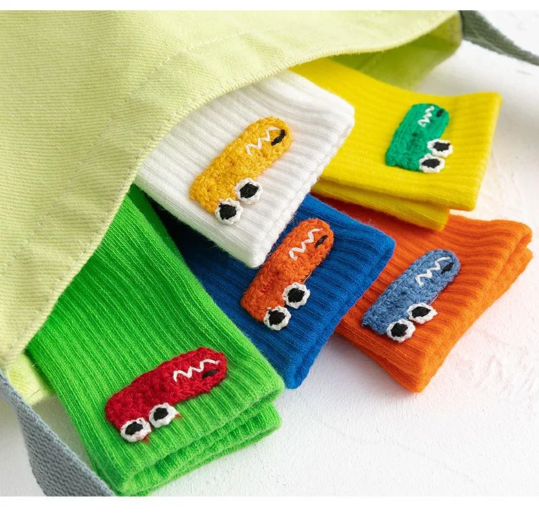 RiniKinda 5 Pairs/pack Autumn New Children's Socks Cute Cartoon Baby Cotton Socks For Boys Girls Princess Japanese Tube Socks