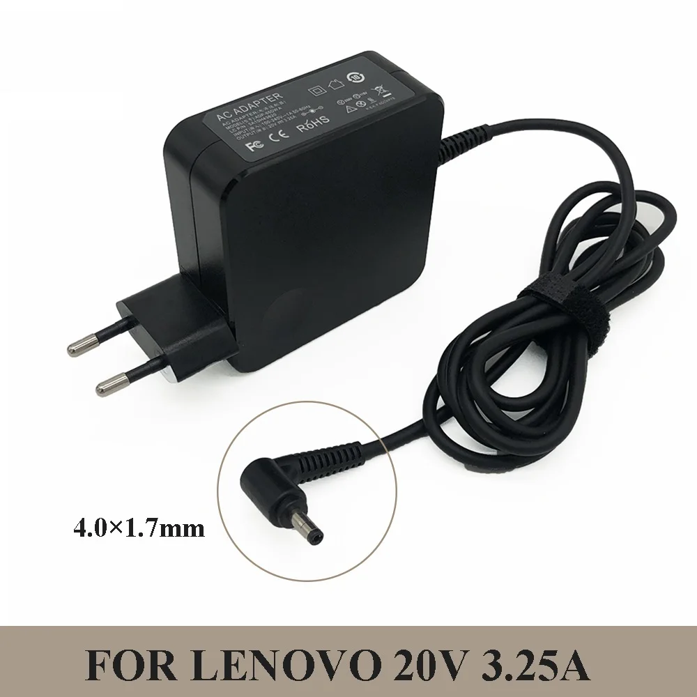 

2022 20V 3.25A 65W 4.0*1.7mm For Lenovo laptop charger adapter IdeaPad 310 110 100s 100-15 B50-10 YOGA 710 510-14ISK