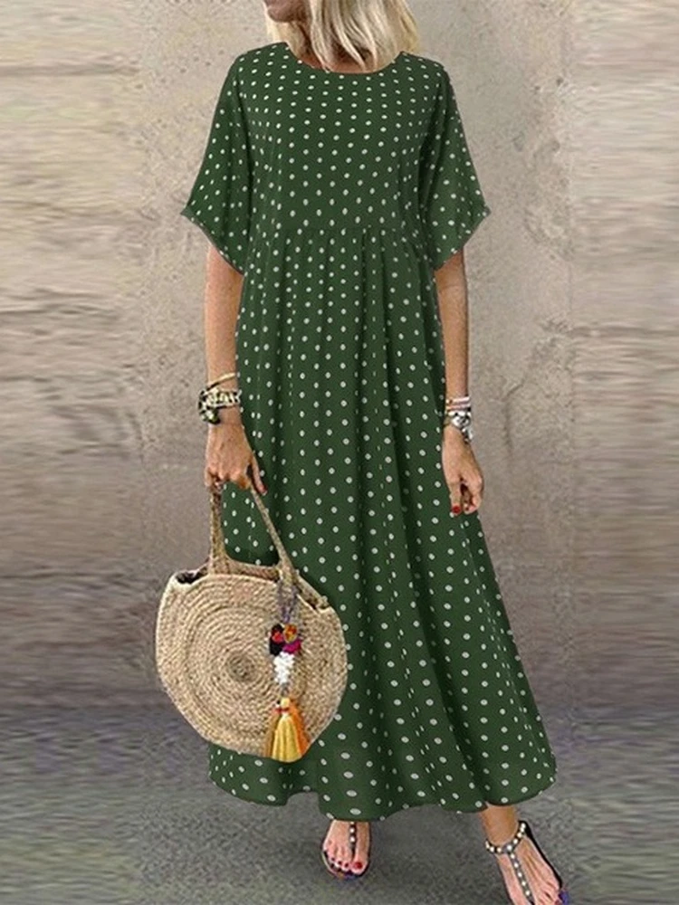 Женское винтажное платье на пуговицах повседневное Свободное длинное с коротким