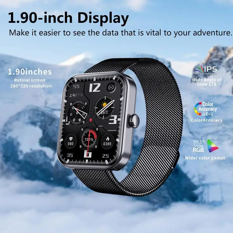 Неинвазивные мужские Смарт-часы с измерением уровня сахара в крови температуры