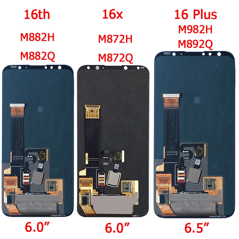 Najtaniej Oryginalny Amoled Dla Meizu 16 Plus 16x16. Wyświetlacz LCD Z Ekranem Dotykowym Z Ramką 16 Plus M892H M882Q Wyświetlacz LCD Części