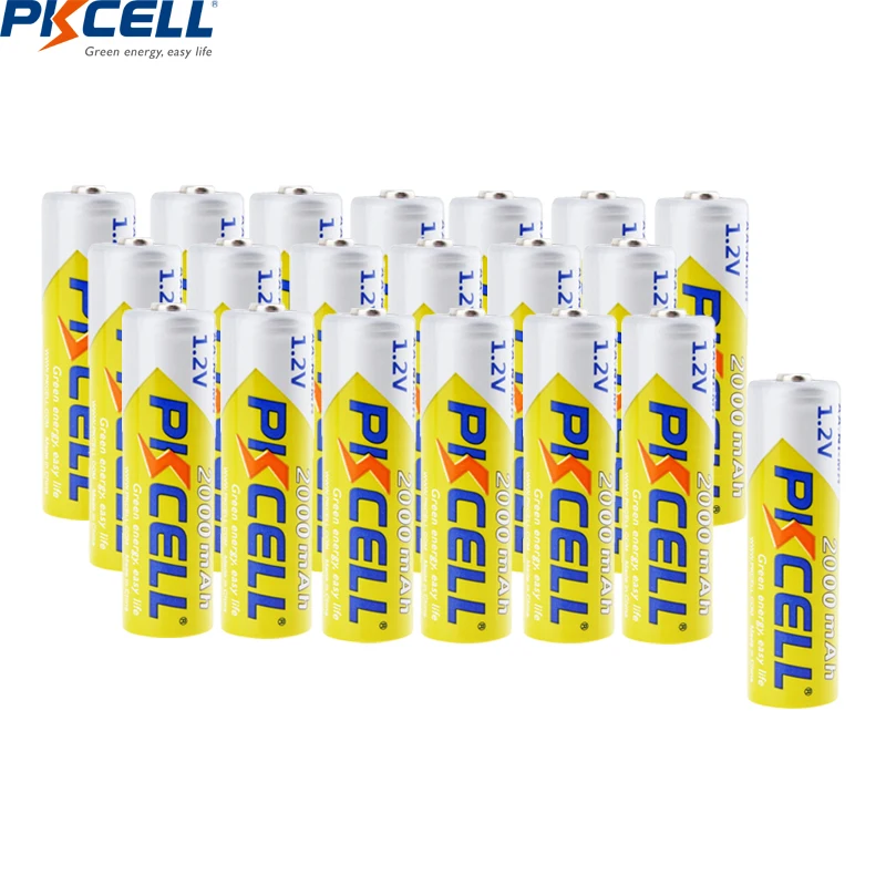 

2/4/20PC PKCELL 1.2V NiMh aa Batteries 2000mAh AA Rechargeable NI-MH Battery 1000 circle times recharge cell for flashlight toys