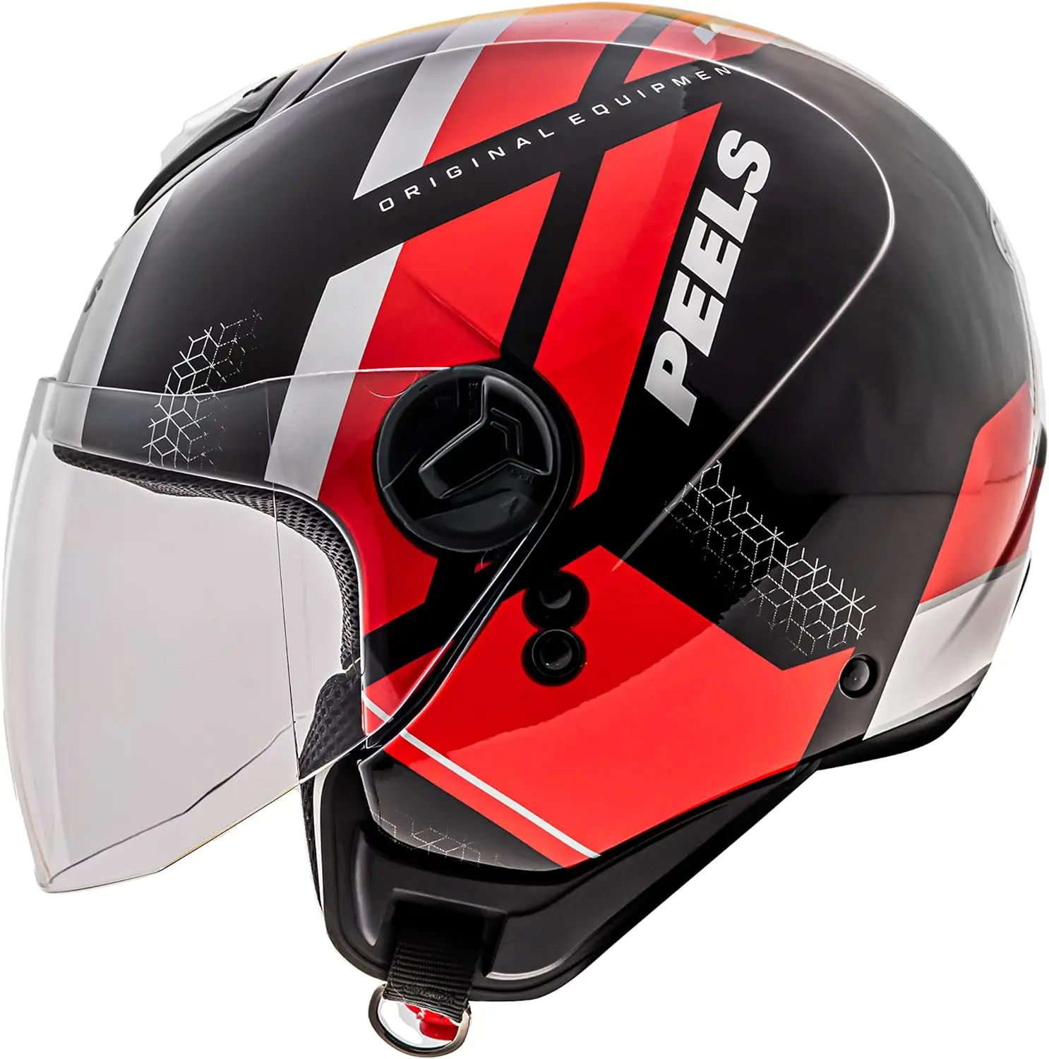 Защитные шлемы Open Moto Freeway 4Ever черные/красные 58 дюймов