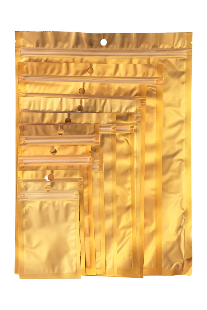 100 шт./лот пищевые пакеты на молнии с гранулированным сахаром 10 5x15 см Передняя