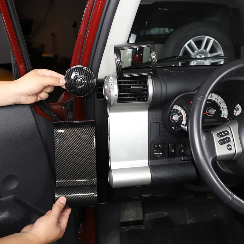 

Car Black Carbon Fiber ABS Car Dashboard Side Air Outlet Frame Cover Trim Replacement Parts For Toyota FJ Cruiser 2007-2021