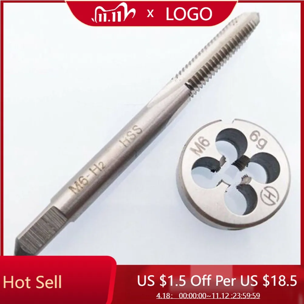 

HSS Round Right Hand Tap Die LH Fine Thread Taps Dies M6 Accessories M6*1mm Tap M6*1.0mm Die Metric Thread