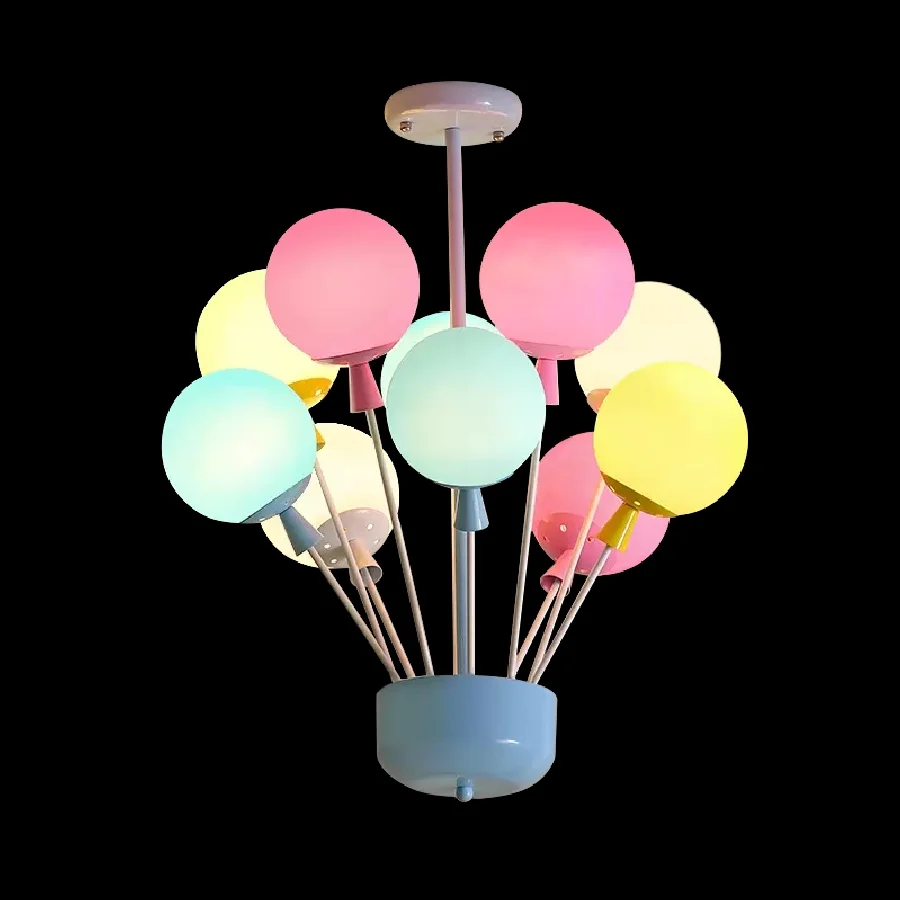 

Cartoon Color Ballons LED Chandelier Lighting E27 Warm Children Room Hanging Fixtures Creative Modern Bedroom Home Chandeliers