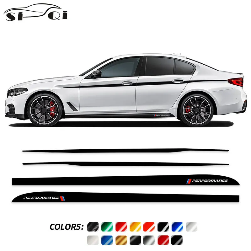 

M эффективные автомобильные дверные боковые полосы юбка наклейка верхние полосы Талия линии кузова Комплект наклейка для BMW G30 G31 5 серии акс...