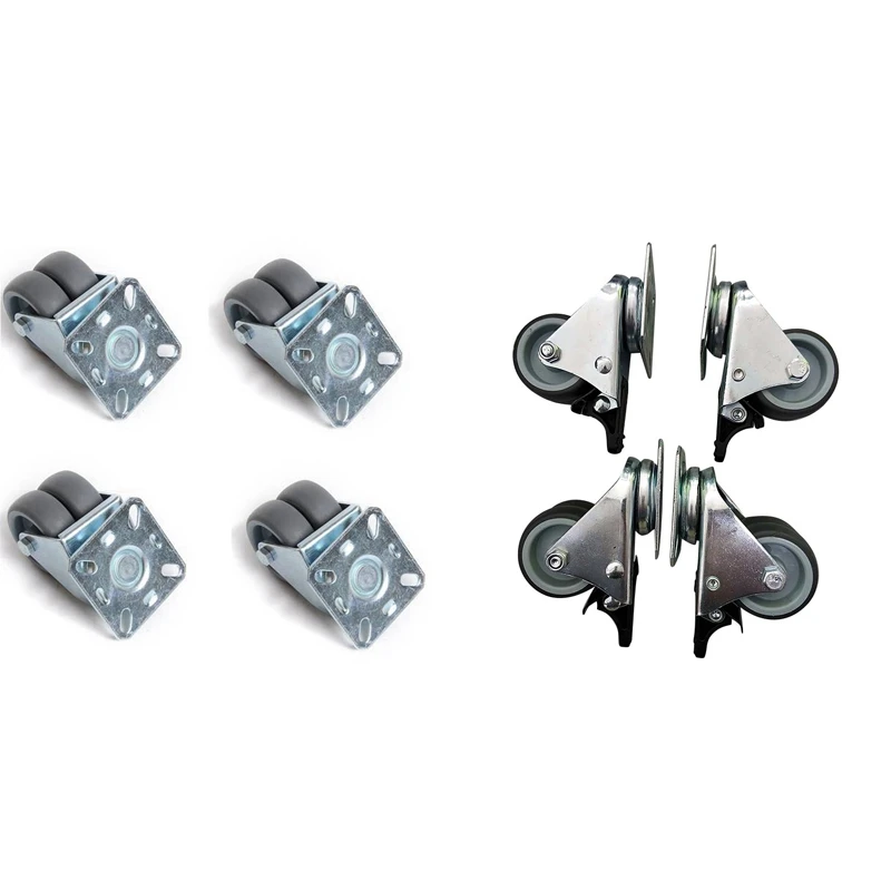 

Castor Wheels Swivel Transport Rollers Polypropylene Castors Galvanised 4Pcs (Double Wheels Active)
