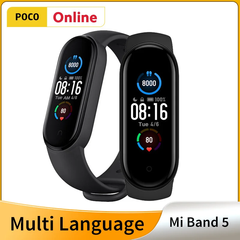 Браслет Xiaomi Mi Band 5 с сенсорным экраном AMOLED фитнес-трек контроль умного дома