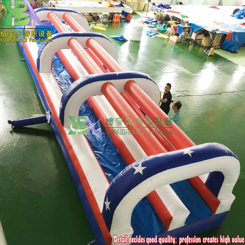 

40ft Inflatable Slip N Slide / Inflatable Water Slide /Double Lanes Slide For Party Rentals