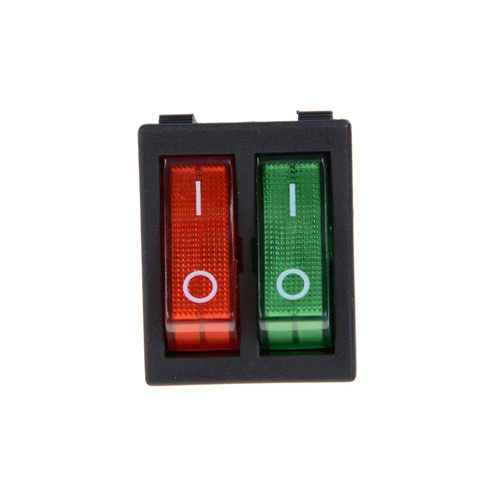 

16A 125/250VAC Boat Switches 1PCS KCD4 Double Boat Rocker Switch 6 Pin On-Off With Green Red Light
